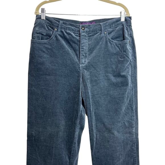 Gloria Vanderbilt Womens Corduroy Pants Size 12 Average Gray Straight Leg - Picture 2 of 6